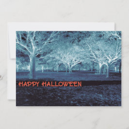 Beängstigendes Holz aus schwarzem und blauem Hallo Einladung