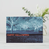 Beängstigendes Holz aus schwarzem und blauem Hallo Einladung (Stehend Vorderseite)