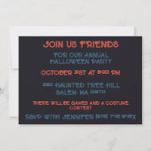 Beängstigendes Holz aus schwarzem und blauem Hallo Einladung (Rückseite)