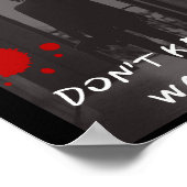 Beängstigendes Horror Poster mit einem Mädchen an  (Ecke)