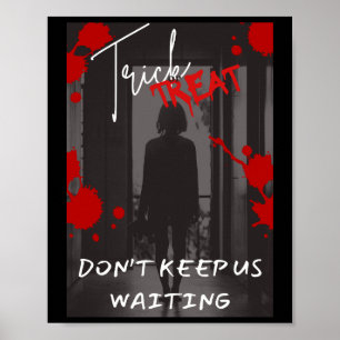 Beängstigendes Horror Poster mit einem Mädchen an 