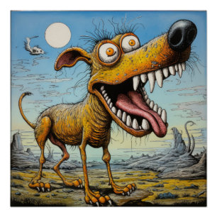 Beängstigendes Hundposter Poster