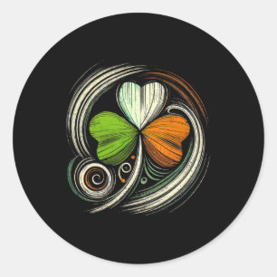 Beängstigendes irisches Kleeblatt "Irish Flags Vin Runder Aufkleber