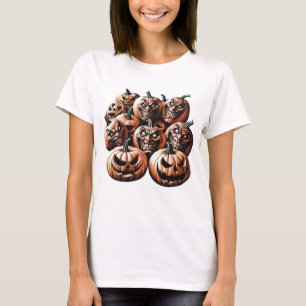 Beängstigendes Jack-O'-Lantern Halloween Design -  T-Shirt