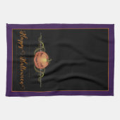 Beängstigendes Jack-o-Lantern Halloween | LILA Geschirrtuch (Horizontal)