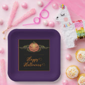 Beängstigendes Jack-o-Lantern Halloween | LILA Pappteller (Party)