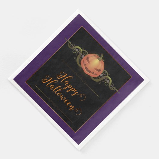 Beängstigendes Jack-o-Lantern Halloween | LILA Serviette (Ecke)