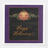 Beängstigendes Jack-o-Lantern Halloween | LILA Serviette (Vorderseite)