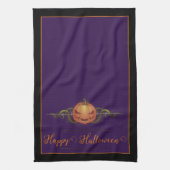 Beängstigendes Jack-o-Lantern Halloween | Schwarz Geschirrtuch (Vertikal)