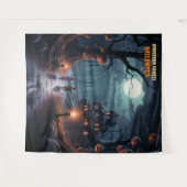 Beängstigendes Jack-o'-Lantern Tree Halloween Wandteppich (Vorderseite (Horizontal))