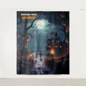 Beängstigendes Jack-o'-Lantern Tree Halloween Wandteppich (Vorderseite)