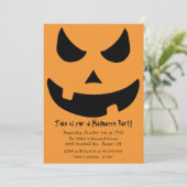 Beängstigendes Jack-o-Laterne Halloween Pumpkin-Pa Einladung (Stehend Vorderseite)