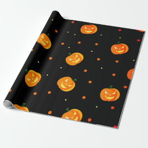 Beängstigendes Jack-o'-Laterne-Muster-Halloween-Pa Geschenkpapier