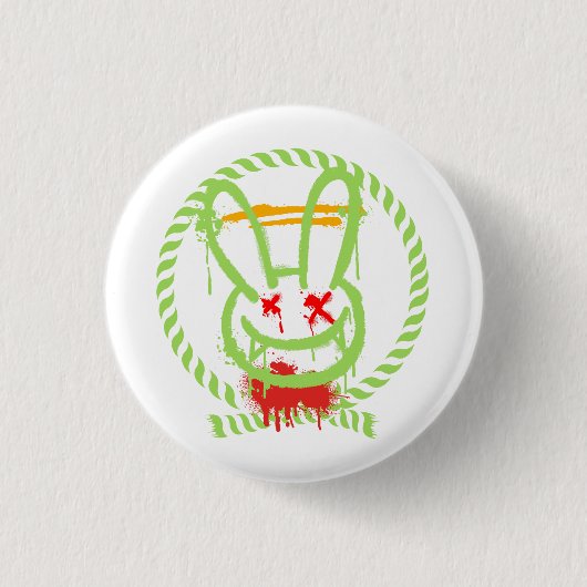 beängstigendes Kaninchen Button (Vorderseite)