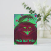 Beängstigendes Katzenrot Postkarte "Dein Text" (Stehend Vorderseite)