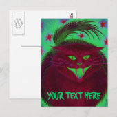 Beängstigendes Katzenrot Postkarte "Dein Text" (Vorne/Hinten)