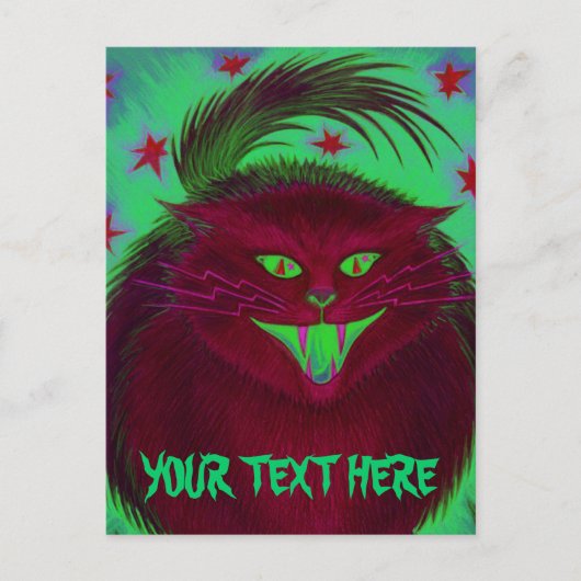 Beängstigendes Katzenrot Postkarte "Dein Text" (Vorderseite)