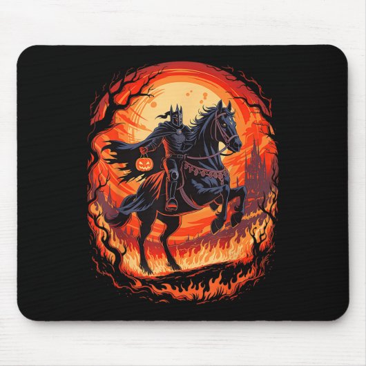 Beängstigendes Kürbiskopflöschenhorf für Männer Mousepad (Vorne)