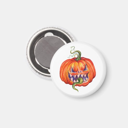 Beängstigendes Kürbiswurfkissen Magnet (Vorderseite/Rückseite)