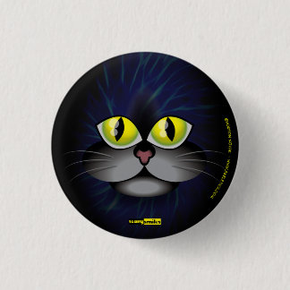 Beängstigendes Lächeln - schwarze Katze Button