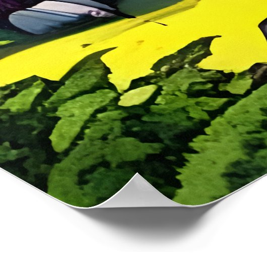 Beängstigendes lila Tier im Wald | AI Art Poster (Ecke)