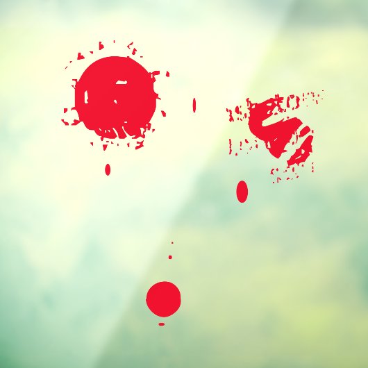 Beängstigendes, lustig rotes Tropfenblut, Hallowee Fensteraufkleber (Blatt 3)