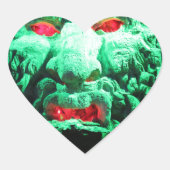 Beängstigendes Maskengefecht Herz-Aufkleber (Vorderseite)