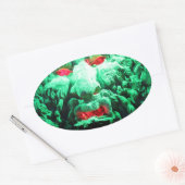 Beängstigendes Maskengefecht Ovaler Aufkleber (Umschlag)