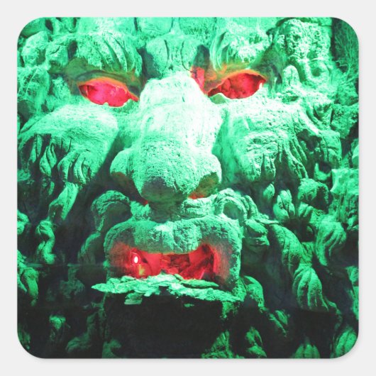 Beängstigendes Maskengefecht Quadratischer Aufkleber (Vorderseite)