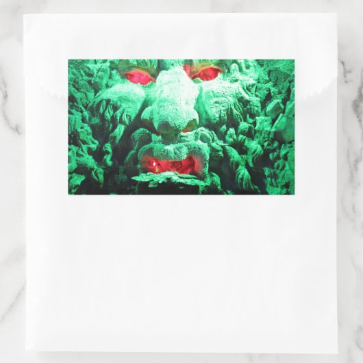 Beängstigendes Maskengefecht Rechteckiger Aufkleber (Tasche)