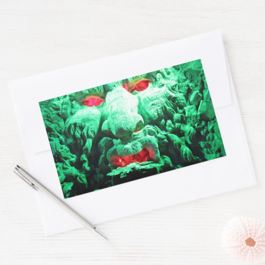 Beängstigendes Maskengefecht Rechteckiger Aufkleber (Umschlag)