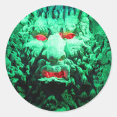 Beängstigendes Maskengefecht Runder Aufkleber (Vorderseite)