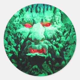 Beängstigendes Maskengefecht Runder Aufkleber