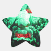 Beängstigendes Maskengefecht Stern-Aufkleber (Vorderseite)