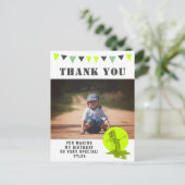 Beängstigendes Monster Green Kids Foto Geburtstag Postkarte (Stehend Vorderseite)