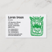 Beängstigendes Monster - grün Visitenkarte (Rückseite)