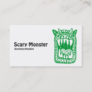 Beängstigendes Monster - grün Visitenkarte