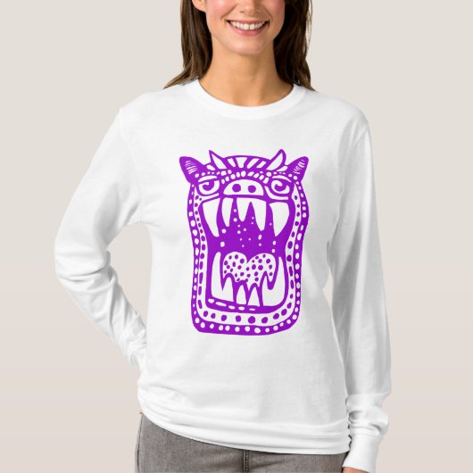 Beängstigendes Monster - Lila T-Shirt (Vorderseite)