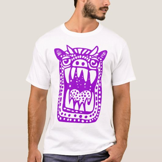 Beängstigendes Monster - Lila T-Shirt (Vorderseite)