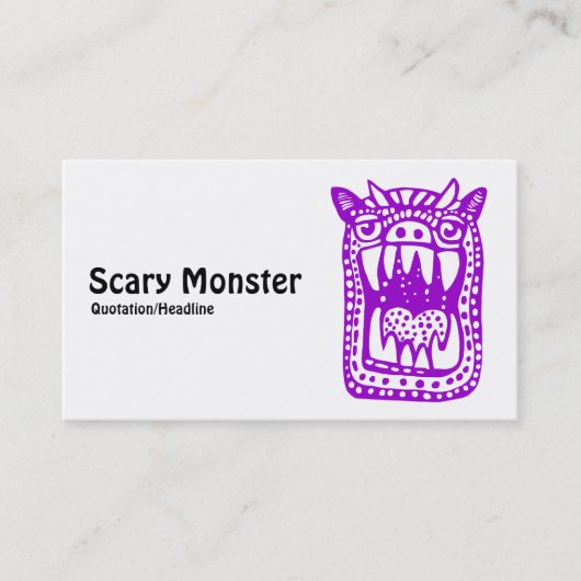 Beängstigendes Monster - Lila Visitenkarte (Vorderseite)