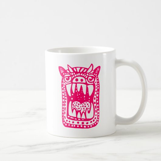 Beängstigendes Monster - Neon Red Kaffeetasse (Rechts)
