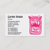 Beängstigendes Monster - Neon Red Visitenkarte (Rückseite)