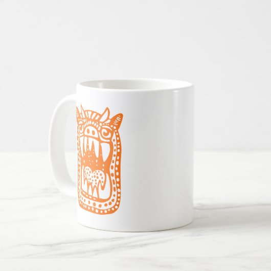 Beängstigendes Monster - Orange Kaffeetasse (Vorderseite Links)