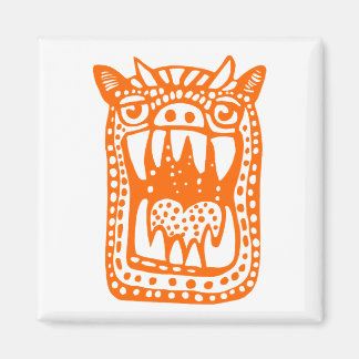 Beängstigendes Monster - Orange Magnet