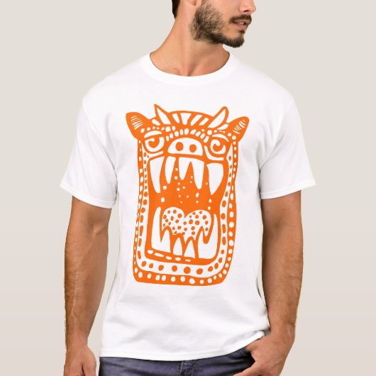 Beängstigendes Monster - Orange T-Shirt (Vorderseite)