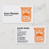 Beängstigendes Monster - Orange Visitenkarte (Vorne/Hinten)