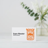 Beängstigendes Monster - Orange Visitenkarte (Stehend Vorderseite)