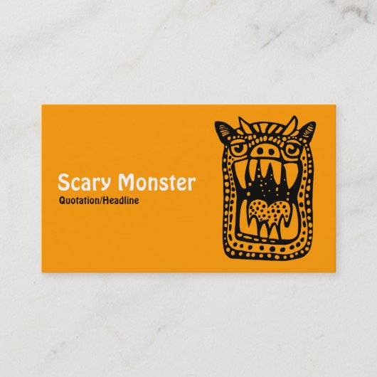 Beängstigendes Monster - Orange Vordergraue Rückse Visitenkarte (Vorderseite)