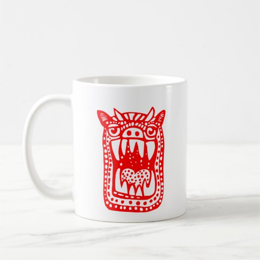 Beängstigendes Monster - Rot Kaffeetasse (Links)