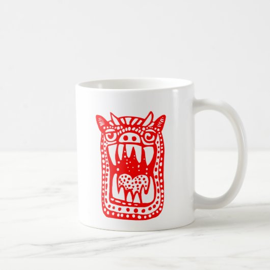 Beängstigendes Monster - Rot Kaffeetasse (Rechts)